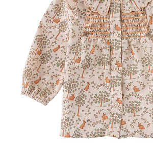 Блуза с длинным рукавом Gingersnaps "Baby Carrie Bunny Meadows", кремовая